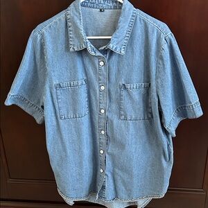 Classic Blue Denim Button-Down Shirt
